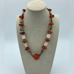 Carnelian and silver vintage necklace